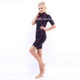 Women`S Shorty Neoprene Surfing Wetsuit with Nylon Both Sides (HX-L0454)
